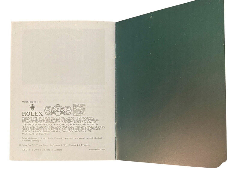 Original Rolex Green Booklet Milgauss Manual French Italian English 2007-2011