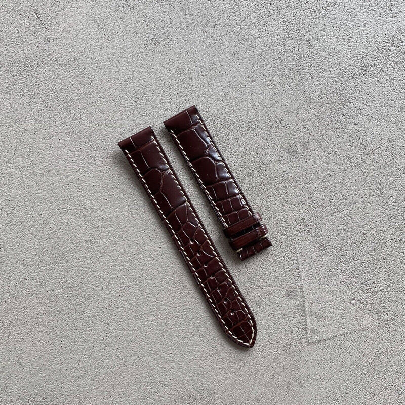 Original Longines Alligator Leather Bracelet Brown 19mm NOS