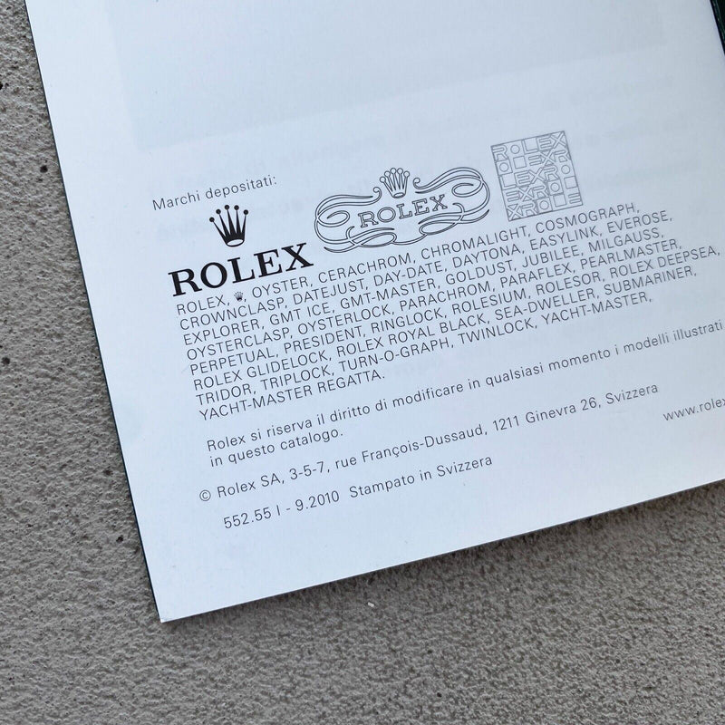 Original Rolex Green Booklet Datejust II Manual Italian 2010