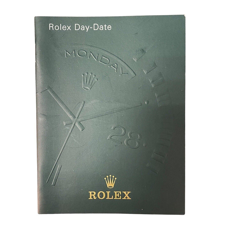 Original Rolex Green Booklet Day-Date Manual Italian French German 2000-2008