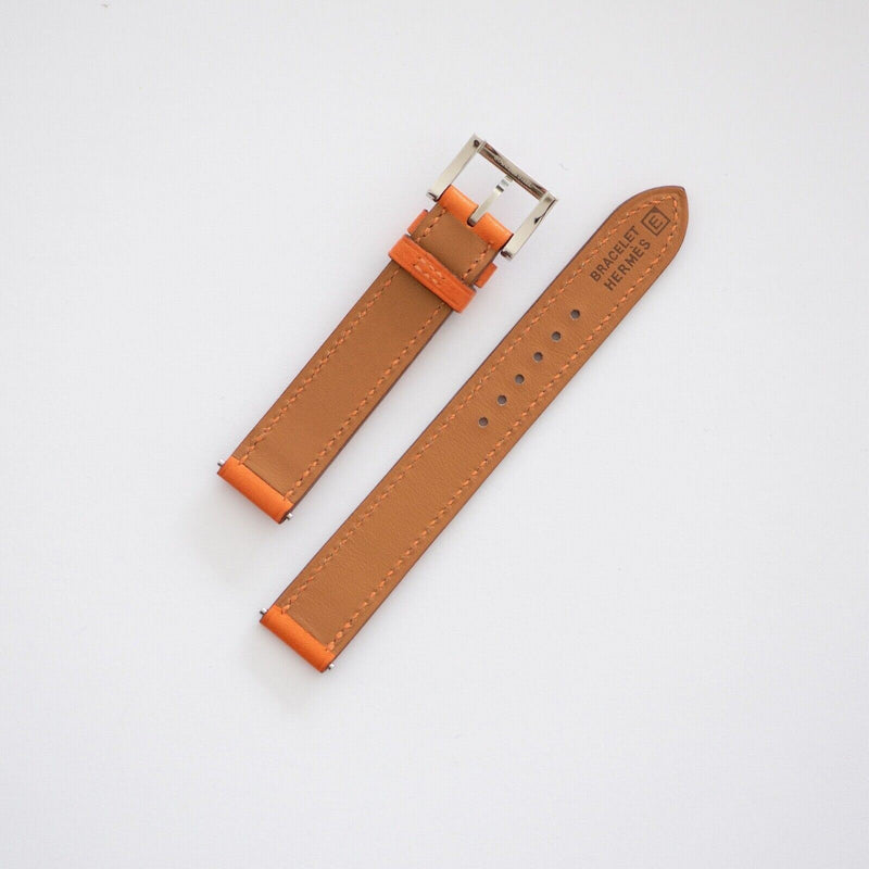 Original Hermes Orange Leather Buckle Bracelet NEW 14,5mm