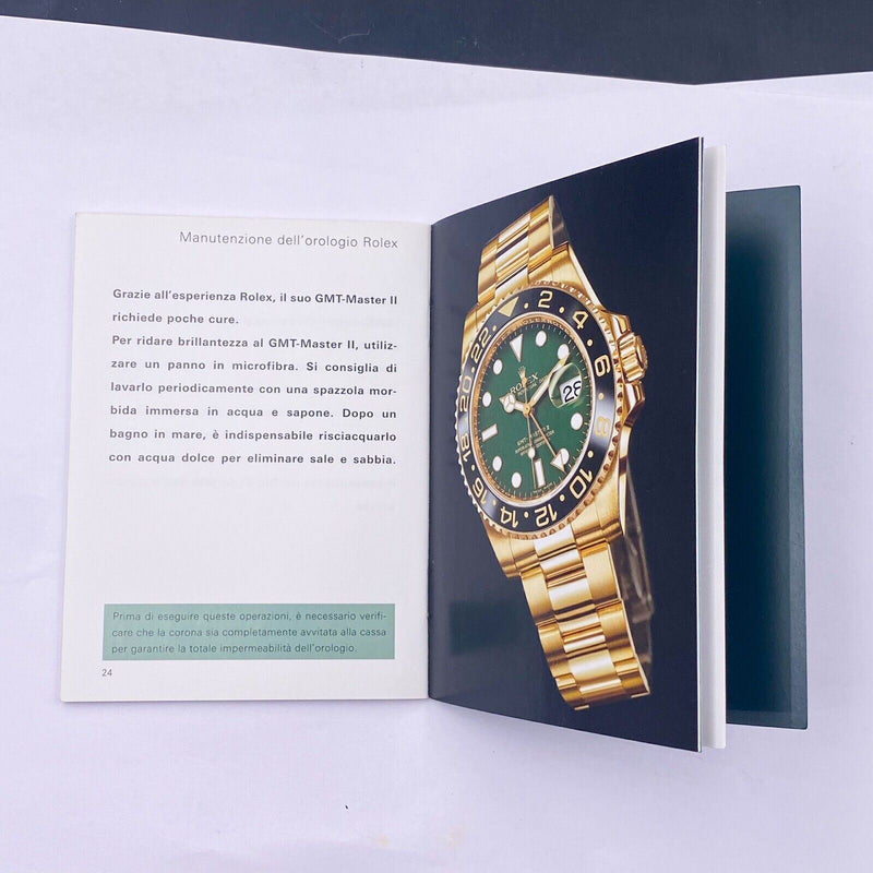 Original Rolex Green Booklet GMT-Master II Manual Languages 2007-2012