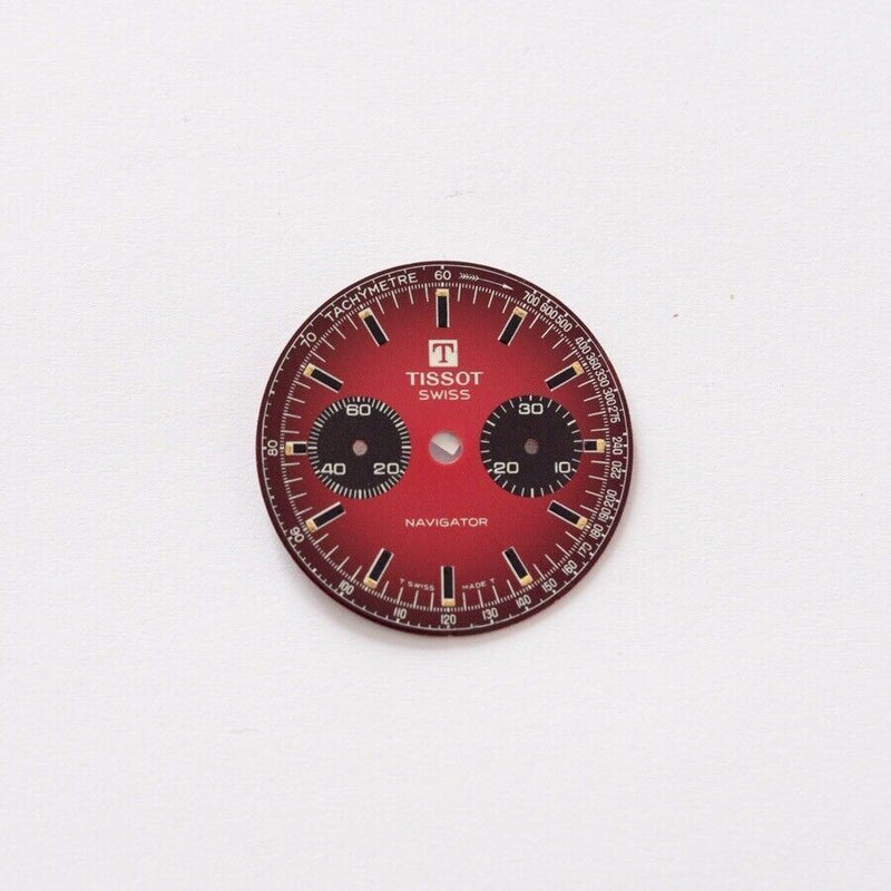 Original Tissot Navigator Chronograph Lemania 872 Gradient Dial Red Mint