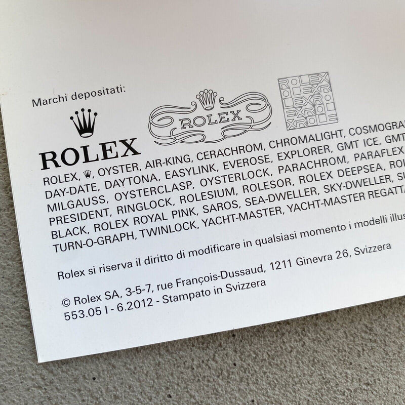 Original Rolex Green Booklet Datejust Datejust II Manual Italian 6.2012