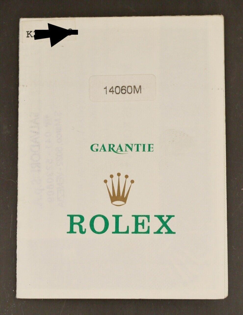 Rolex 14060M Submariner Original Punched Papers K Series 2001 AD Stamp