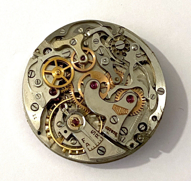 Heuer Valjoux 23 Chronograph Movement Superb Signed Rare Movement