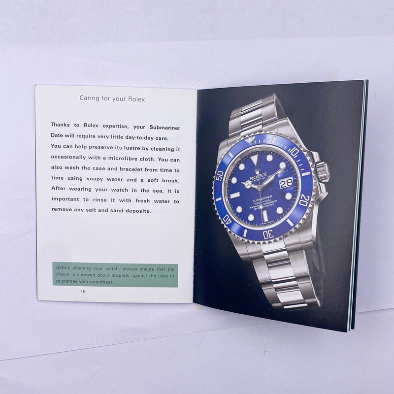 Original Rolex Green Booklet Submariner Date Manual Languages 2009-2010