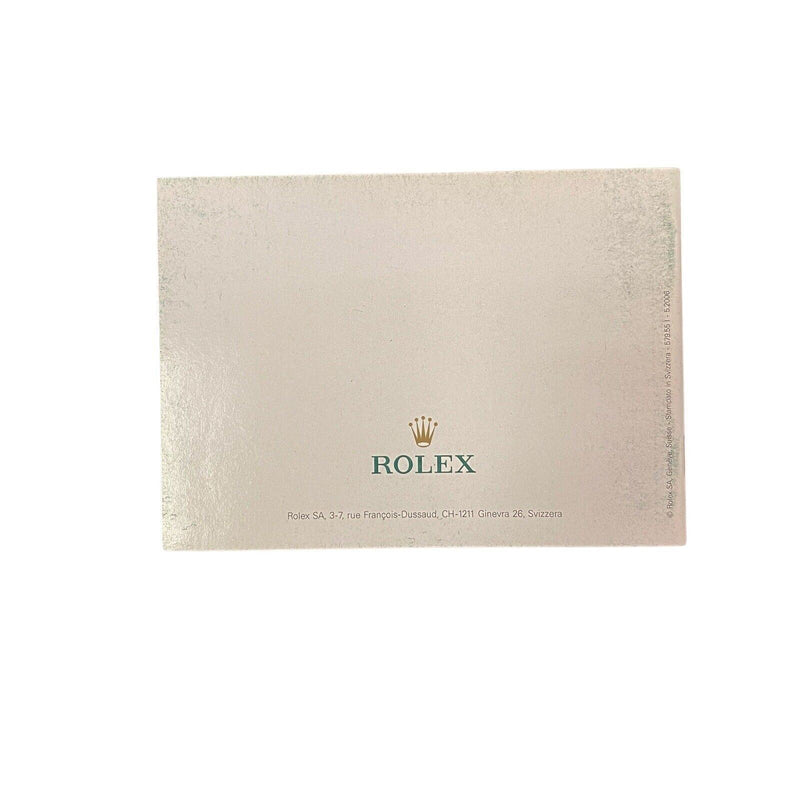 Original Your Rolex Oyster Green Booklet German Italian French English 2000-2008