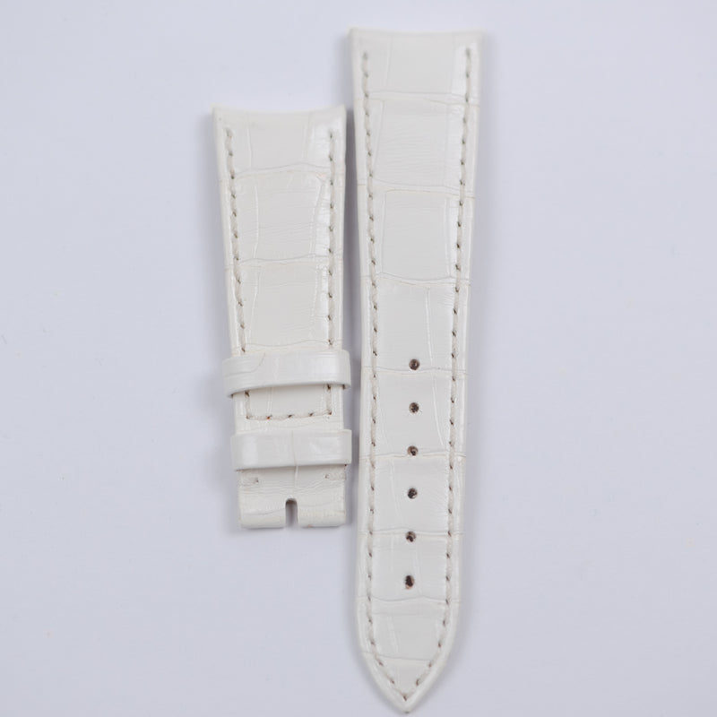 Original Audemars Piguet White Leather Curved Ends Bracelet 20 mm